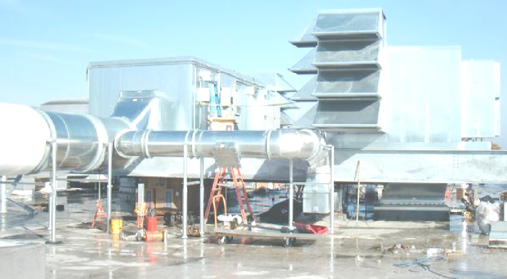 Roof top HVAC equipment for a food processing plant in Northern Ohio.